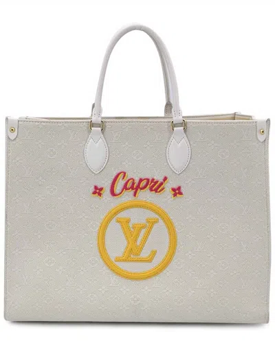 Pre-owned Louis Vuitton Brown Cotton Onthego (authentic Pre-loved)