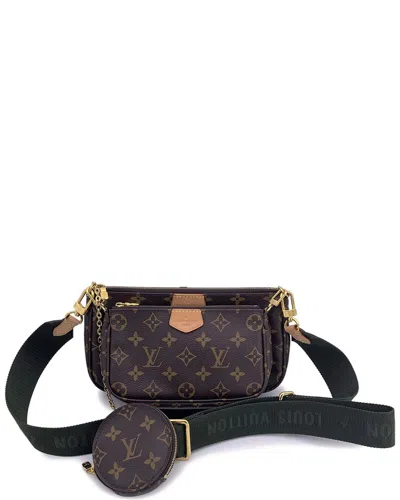 Pre-owned Louis Vuitton Brown Cotton Pochette Accessoires (authentic Pre-loved)