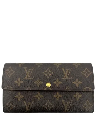 Pre-owned Louis Vuitton Brown Cotton Sarah Wallet (authentic Pre-loved)