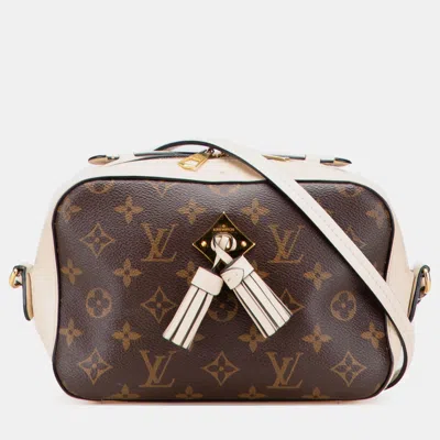 Pre-owned Louis Vuitton Brown Cream Monogram Saintonge