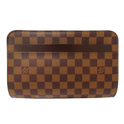 Pre-owned Louis Vuitton Brown Damier Canvas Clutch Bag ()