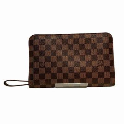 Pre-owned Louis Vuitton Brown Damier Canvas Clutch Bag ()