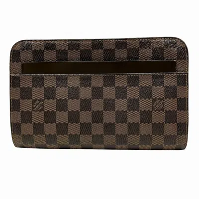 Pre-owned Louis Vuitton Brown Damier Canvas Damier Canvas Clutch Bag () In Brown, Damier Canvas