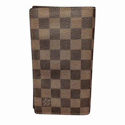 Pre-owned Louis Vuitton Brown Damier Canvas Damier Canvas Long Wallet (bi-fold) () In Brown, Damier Canvas