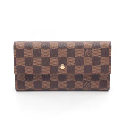 Pre-owned Louis Vuitton Brown Damier Canvas Damier Canvas Long Wallet (tri-fold) ()
