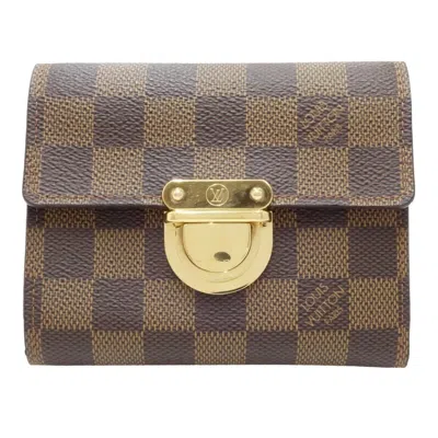 Pre-owned Louis Vuitton Brown Damier Canvas Damier Canvas Wallet (tri-fold) () In Brown, Damier Canvas