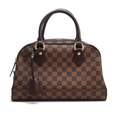 Pre-owned Louis Vuitton Brown Damier Canvas Dark Brown Damier Canvas Leather Boston Bag Handbag ()