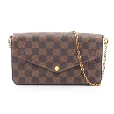 Pre-owned Louis Vuitton Brown Damier Canvas Ebene Coated Canvas Pochette Shoulder Bag ()