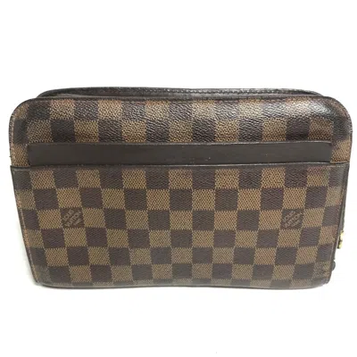 Pre-owned Louis Vuitton Brown Damier Canvas Ebene Damier Canvas Clutch Bag Pouch ()