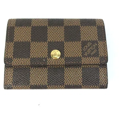 Pre-owned Louis Vuitton Brown Damier Canvas Ebene Damier Canvas Coin Purse/coin Case ()