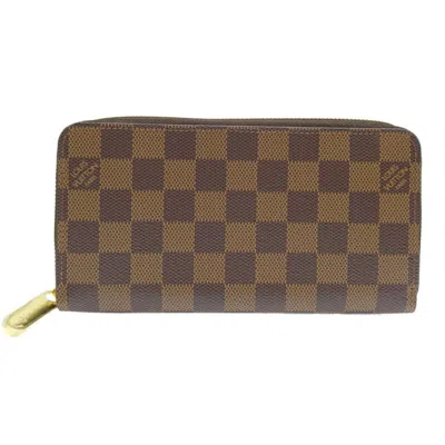 Pre-owned Louis Vuitton Brown Damier Canvas Ebene Damier Canvas Long Wallet (bi-fold) ()