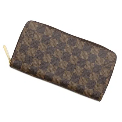Pre-owned Louis Vuitton Brown Damier Canvas Ebene Damier Canvas Long Wallet (bi-fold) ()