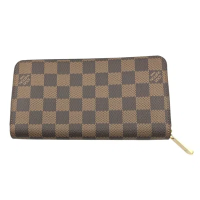Pre-owned Louis Vuitton Brown Damier Canvas Ebene Damier Canvas Long Wallet (bi-fold) ()