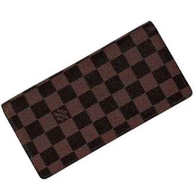 Pre-owned Louis Vuitton Brown Damier Canvas Ebene Damier Canvas Long Wallet (bi-fold) ()