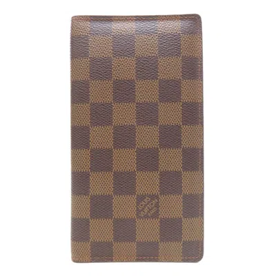 Pre-owned Louis Vuitton Brown Damier Canvas Ebene Damier Canvas Wallet (bi-fold) ()