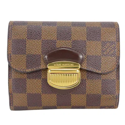 Pre-owned Louis Vuitton Brown Damier Canvas Ebene Damier Canvas Wallet (tri-fold) ()