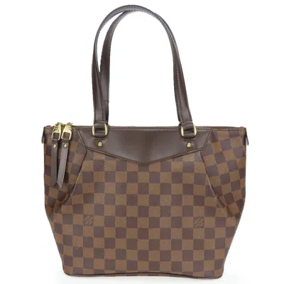 Pre-owned Louis Vuitton Brown Damier Canvas Leather Tote Bag ()