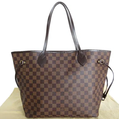Pre-owned Louis Vuitton Brown Damier Canvas Leather Tote Bag () In Brown, Damier Canvas