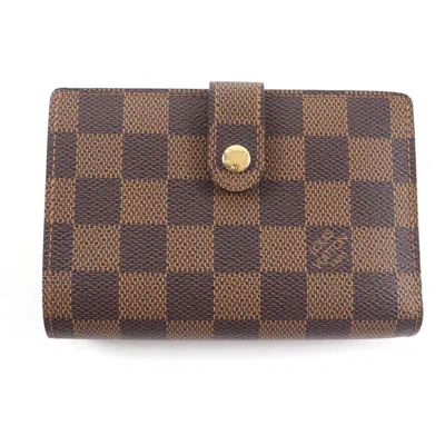 Pre-owned Louis Vuitton Brown Damier Canvas Leather Wallet (bi-fold) ()