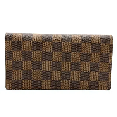 Pre-owned Louis Vuitton Brown Damier Canvas Long Bill Wallet (bi-fold) ()