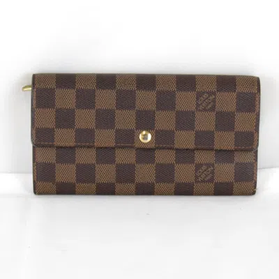 Pre-owned Louis Vuitton Brown Damier Canvas Long Wallet (bi-fold) ()