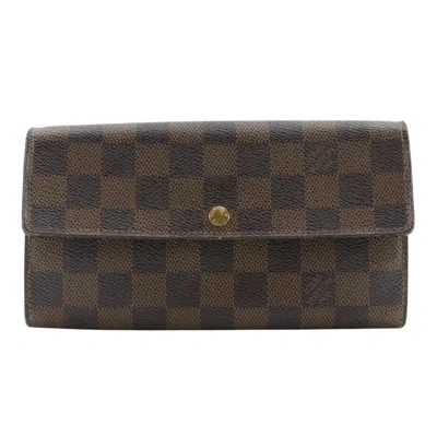 Pre-owned Louis Vuitton Brown Damier Canvas Long Wallet (tri-fold) ()