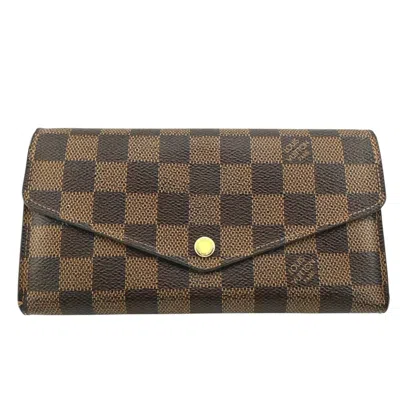Pre-owned Louis Vuitton Brown Damier Canvas Long Wallet (tri-fold) ()