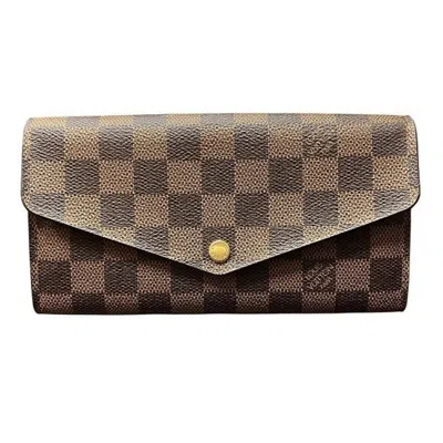 Pre-owned Louis Vuitton Brown Damier Canvas Long Wallet (tri-fold) ()