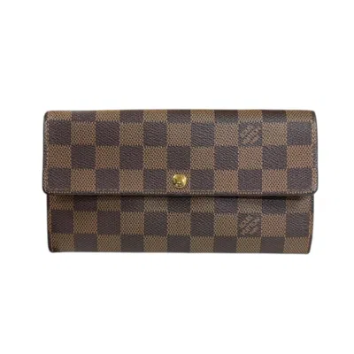Pre-owned Louis Vuitton Brown Damier Canvas Long Wallet (tri-fold) ()