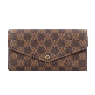 Pre-owned Louis Vuitton Brown Damier Canvas Long Wallet (tri-fold) ()