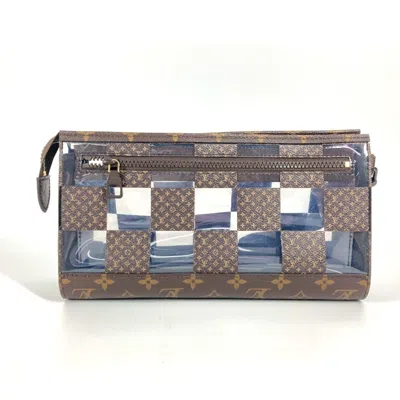 Pre-owned Louis Vuitton Brown Damier Canvas Monogram Monogram Vinyl Clutch Bag Pouch ()