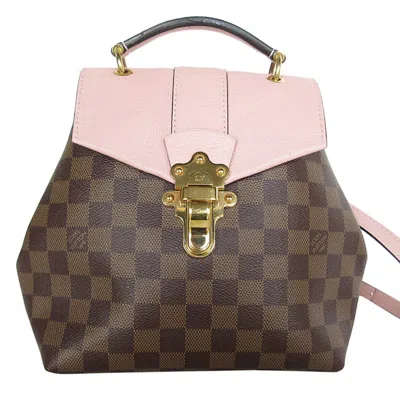 Pre-owned Louis Vuitton Brown Damier Canvas Pink Damier Canvas Leather Backpack ()