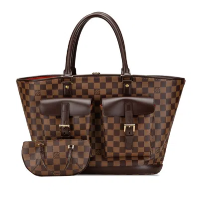 Pre-owned Louis Vuitton Brown Damier Canvas Pvc Leather Handbag Tote Bag ()