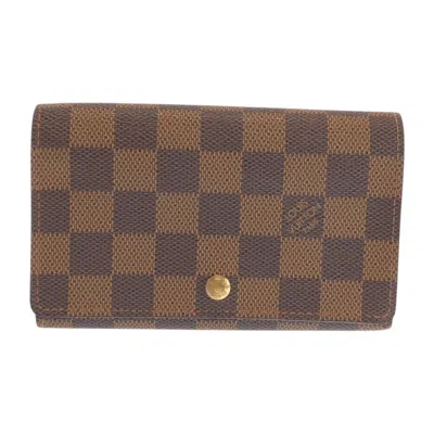 Pre-owned Louis Vuitton Brown Damier Canvas Pvc Middle Wallet (bi-fold) ()