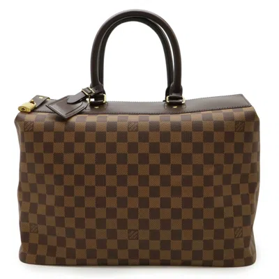Pre-owned Louis Vuitton Brown Damier Canvas White Pvc Boston Bag Handbag ()