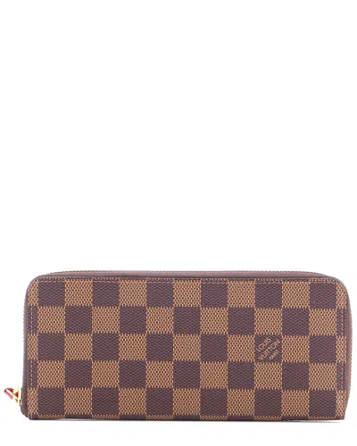 Pre-owned Louis Vuitton Brown Damier Clemence Wallet (authentic Pre-loved)