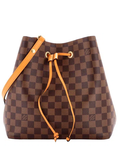 Louis Vuitton Brown Damier Ebene & Leather Neonoe Mm (authentic Pre-loved)