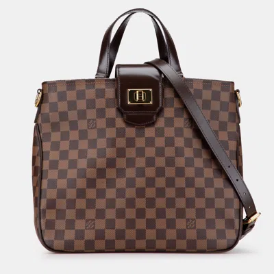 Pre-owned Louis Vuitton Brown Damier Ebene Cabas Rosebery