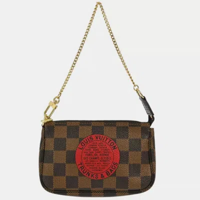 Pre-owned Louis Vuitton Brown Damier Ebene Canvas Mini Pochette Accessoires Shoulder Bag