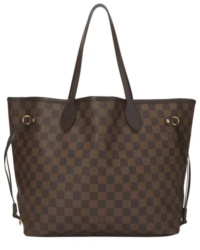 Louis Vuitton Brown Damier Ebene Canvas Neverfull Mm (authentic Pre-loved)