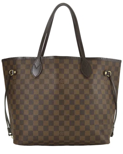 Louis Vuitton Brown Damier Ebene Canvas Neverfull Mm (authentic Pre-loved)