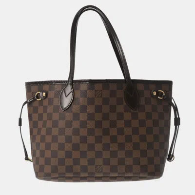 Pre-owned Louis Vuitton Brown Damier Ebene Canvas Neverfull Pm Tote Bag