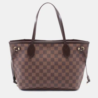 Pre-owned Louis Vuitton Brown Damier Ebene Canvas Neverfull Tote Pm