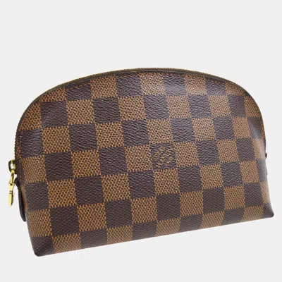 Pre-owned Louis Vuitton Brown Damier Ebene Canvas Pochette Cosmetic Pouch