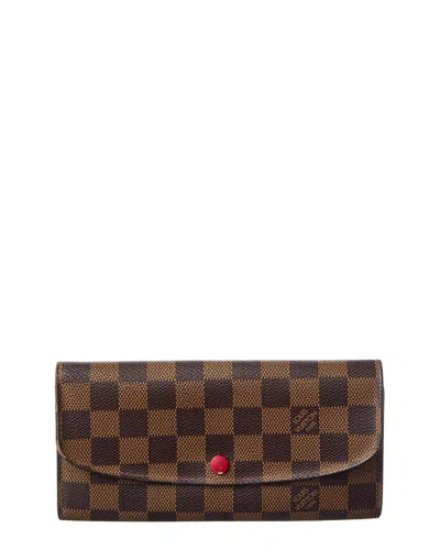 Pre-owned Louis Vuitton Brown Damier Ebene Canvas Sarah Wallet (authentic Pre-loved)