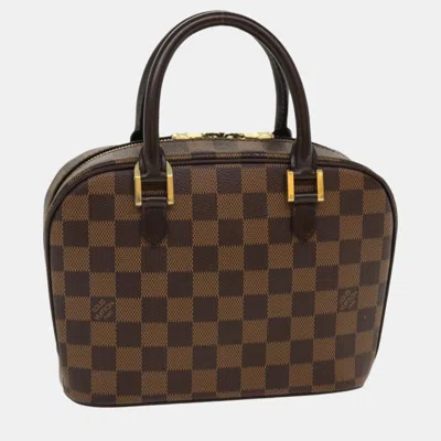 Pre-owned Louis Vuitton Brown Damier Ebene Canvas Saria Top Handle Bag