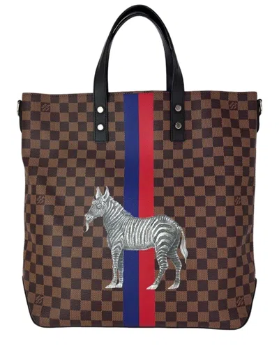 Pre-owned Louis Vuitton Brown Damier Ebene Canvas Savane Zebra Atlas Tote (authentic  Pre-loved)