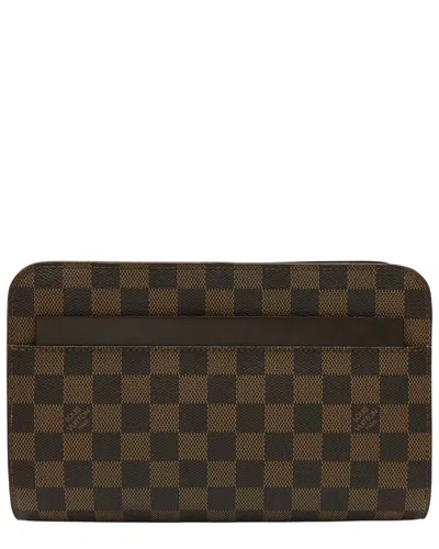 Louis Vuitton Brown Damier Ebene Clutch (authentic Pre-loved)