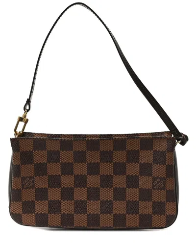 Pre-owned Louis Vuitton Brown Damier Ebene Coated Canvas Navona Pochette Accessories  (authentic )