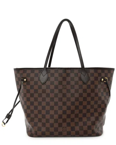 Pre-owned Louis Vuitton Brown Damier Ebene Coated Canvas Neverfull With Pouch (authentic  Pre-loved)